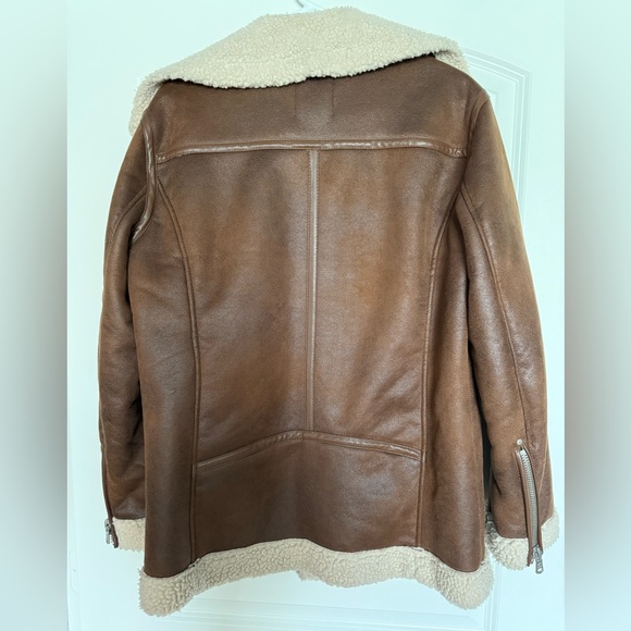 Avec Les Filles Brown Faux Shearling Jacket - Picture 3 of 7